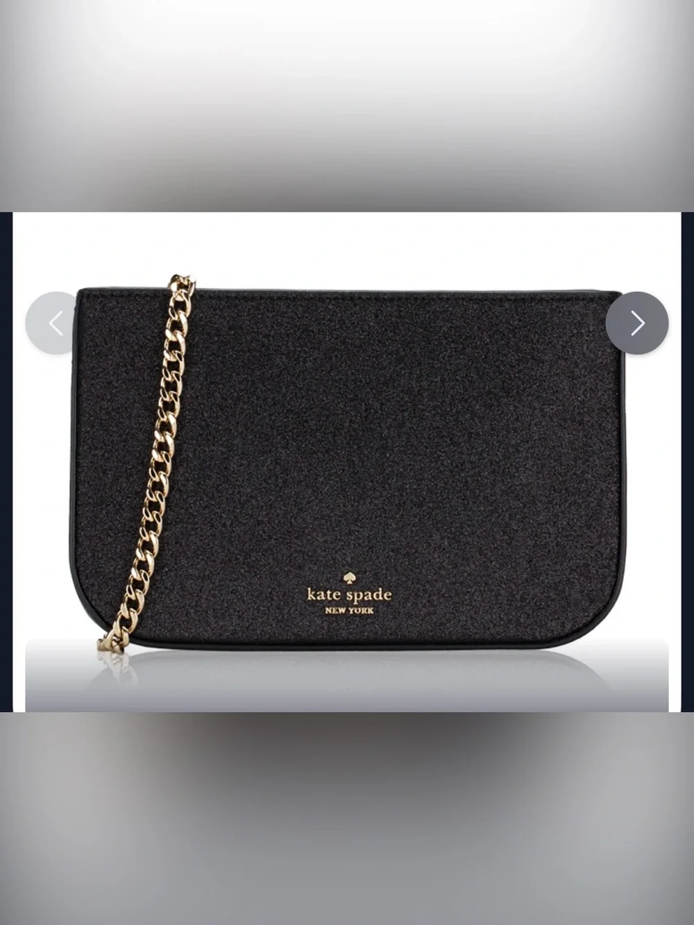 kate spade Black Glitter Chain Crossbody Bag